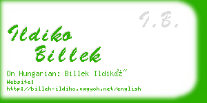 ildiko billek business card